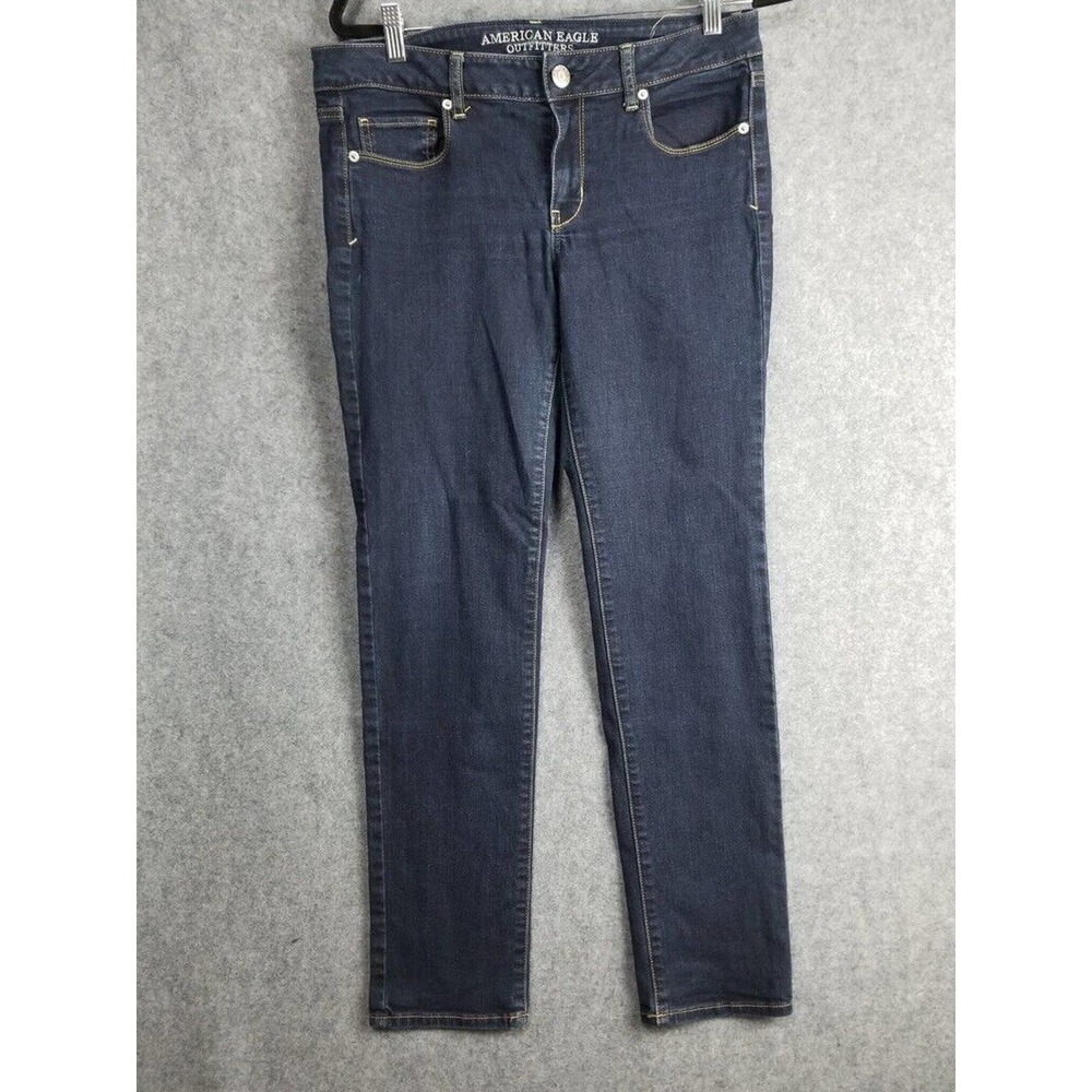 American Eagle Jeans Women 10 Blue High Rise Super Skinny Denim Stretch